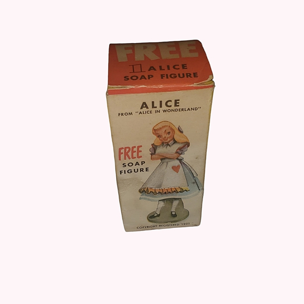 Vintage Alice in wonderland soap figurine & box